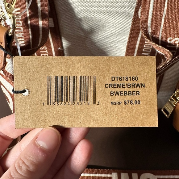 NWT Steve Madden BWEBBER TikTok Guitar strap Crossbody Bag/ Airpod CREME/BRWN. - Picture 9 of 9